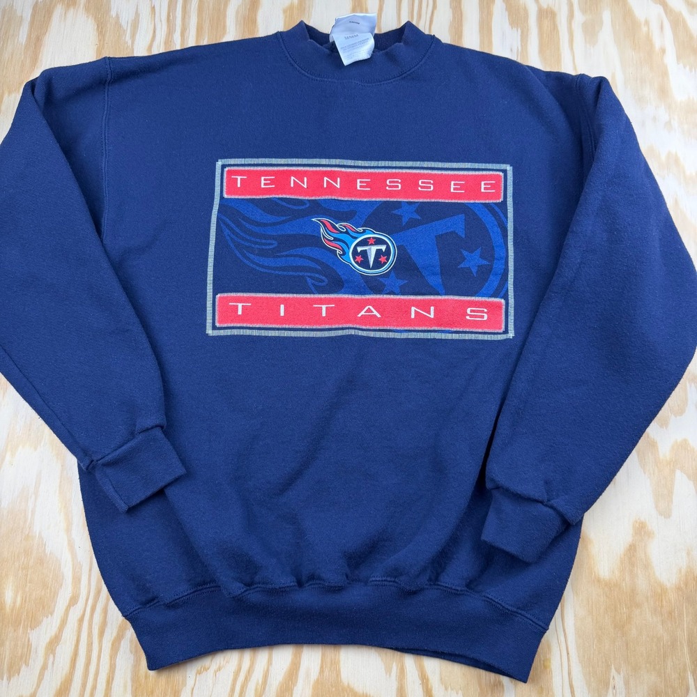 Vintage Puma Tennessee Titans Crewneck Sweatshirt Mens Medium Navy Blue NFL